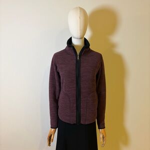 Soho Sport Reversible Fleece Full Zip Jacket - Black & Burgundy - Size S